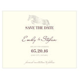 Equestrian Love Save The Date Card Black