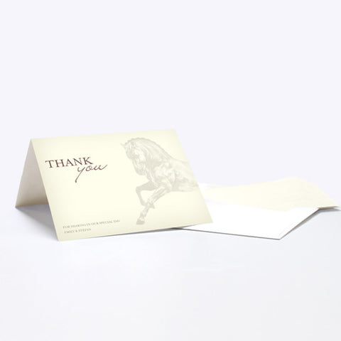 Equestrian Love Thank You Card Black