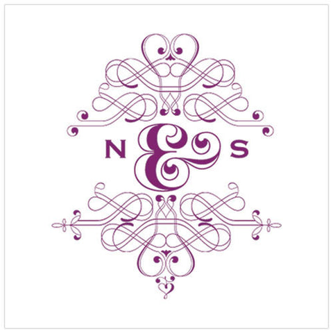 Fanciful Monogram Square Tag Lavender