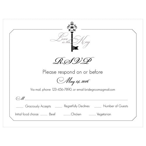Key Monogram RSVP Black