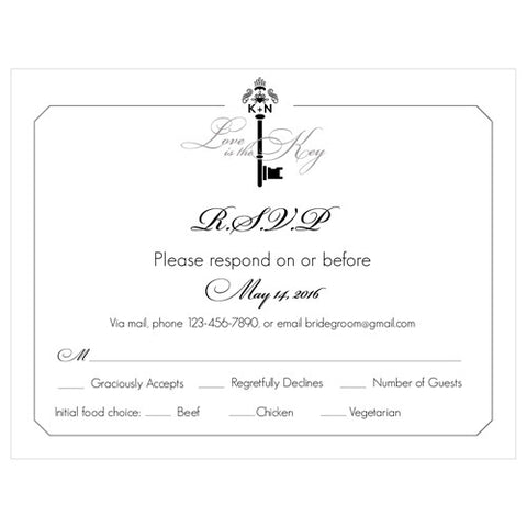 Key Monogram RSVP Black