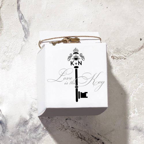 Key Monogram Favor Box Wrap Black