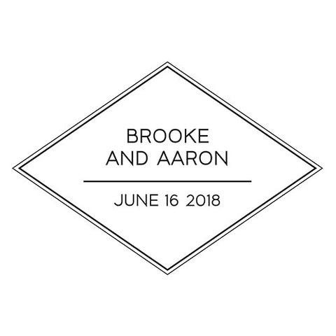 Diamond Shape Personalized Rubber Stamp
