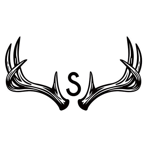Woodland Pretty Personalized Monogram Antler Textured Rubber Stamp
