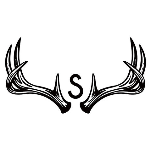 Woodland Pretty Personalized Monogram Antler Textured Rubber Stamp
