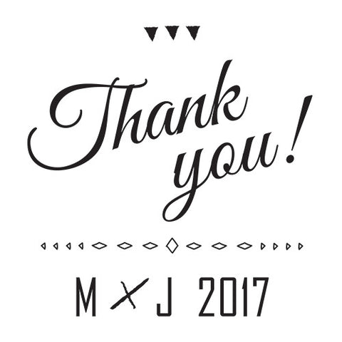 Free Spirit Personalized Thank You Rubber Stamp