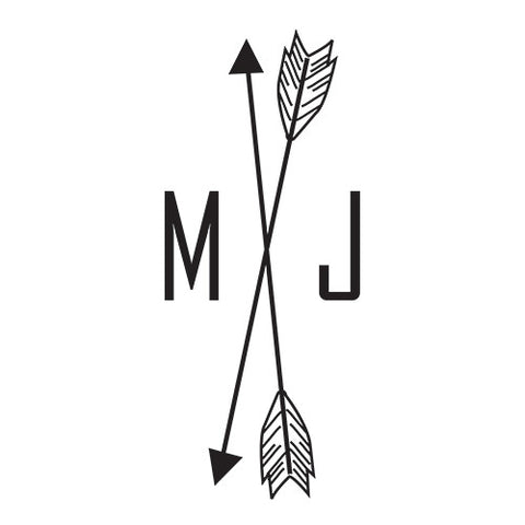 Free Spirit Personalized Arrow Monogram Rubber Stamp