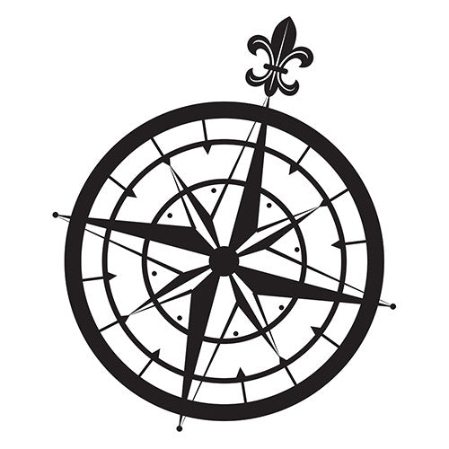 Vintage Travel Compass Rubber Stamp