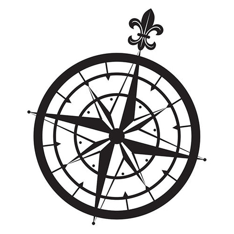 Vintage Travel Compass Rubber Stamp