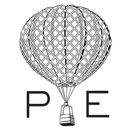 Vintage Travel Monogram Hot Air Balloon Personalized Rubber Stamp