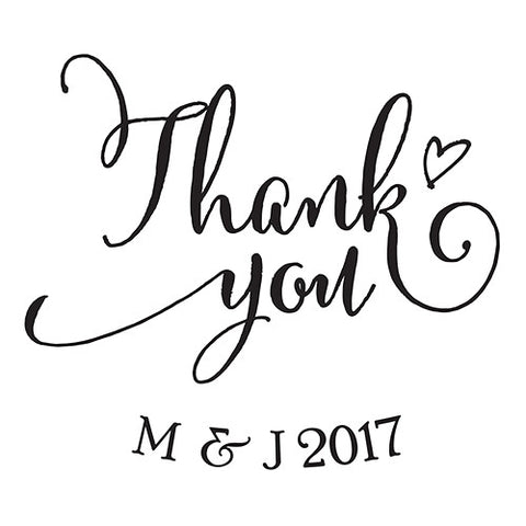 Feather Whimsy Personalized Thank You Rubber Stamp