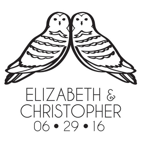 Woodland Style Owls Personalized Rubber Stamp