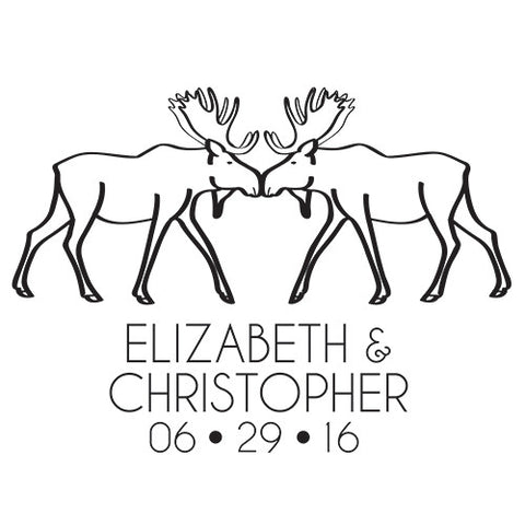 Woodland Style Moose Personalized Rubber Stamp