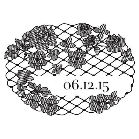 Floral Lace Personalized Rubber Stamp