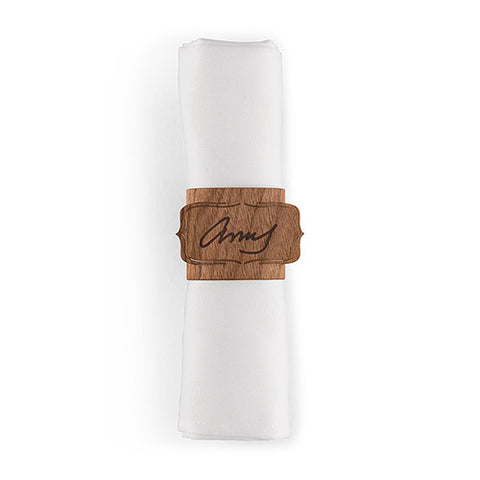 Wood Veneer Bracked Place Card Napkin Ring