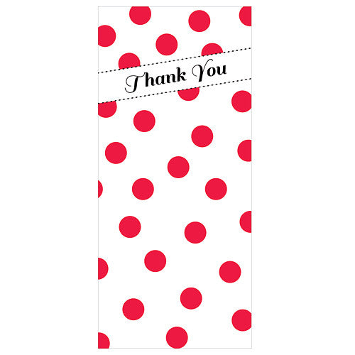 Retro Vintage Dots Cello Favor Bag Inserts Red