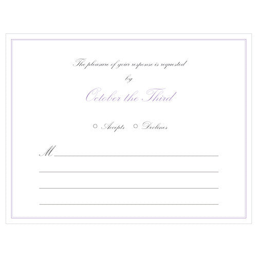 Elegant Script RSVP Lavender