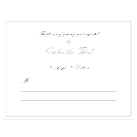 Elegant Script RSVP Lavender