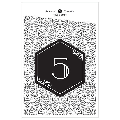 Black and Gold Opulence Large Table Number Numbers 1-12