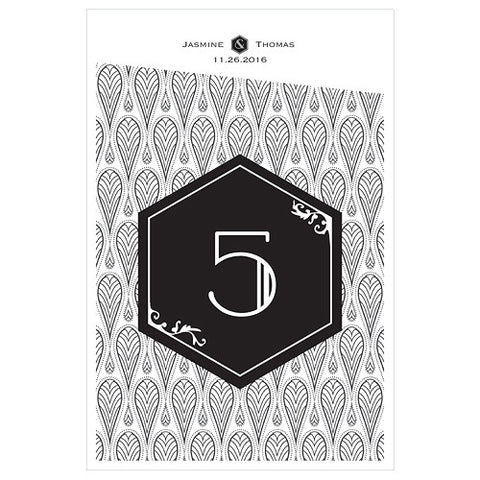 Black and Gold Opulence Large Table Number Numbers 1-12