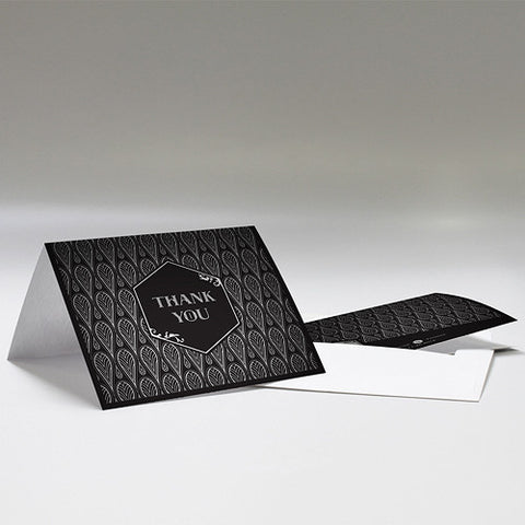Black and Gold Opulence Thank You Card With Fold