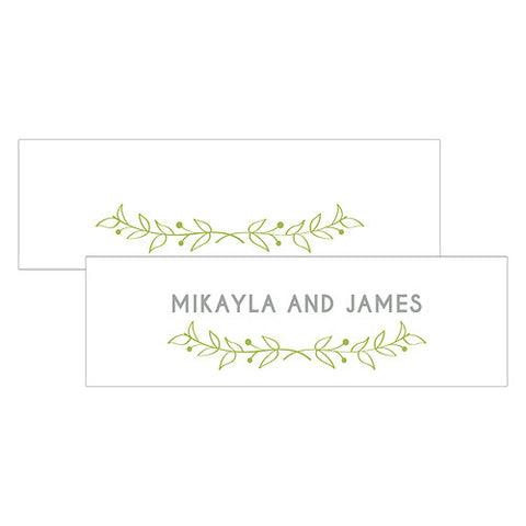 Woodland Pretty Small Rectangular Tag Grass Green