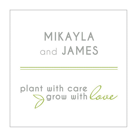 Woodland Pretty Rectangular Label Grass Green