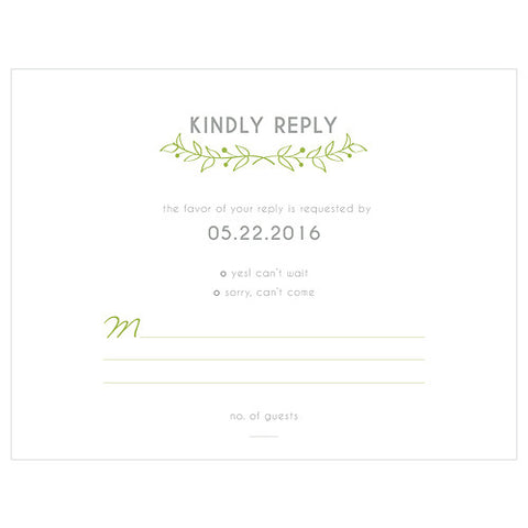 Woodland Pretty RSVP Grass Green