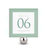 Contemporary Vintage Square Table Numbers Numbers 1-12 Daiquiri Green With Daiquiri Green Border