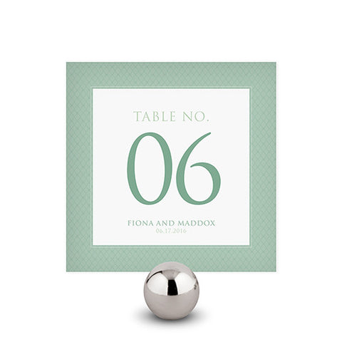 Contemporary Vintage Square Table Numbers Numbers 1-12 Daiquiri Green With Daiquiri Green Border