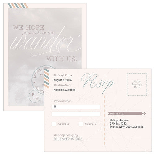 Wanderlust Postcard RSVP