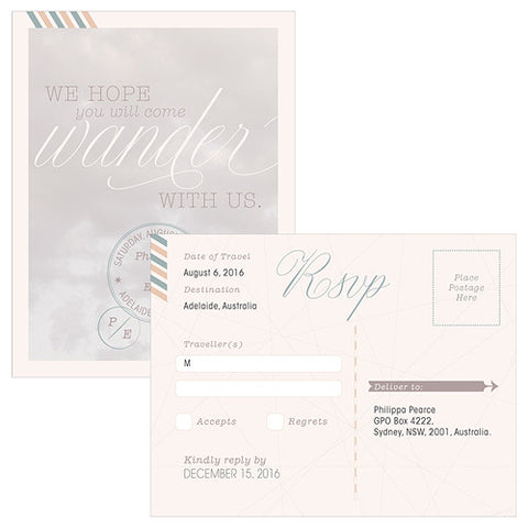 Wanderlust Postcard RSVP
