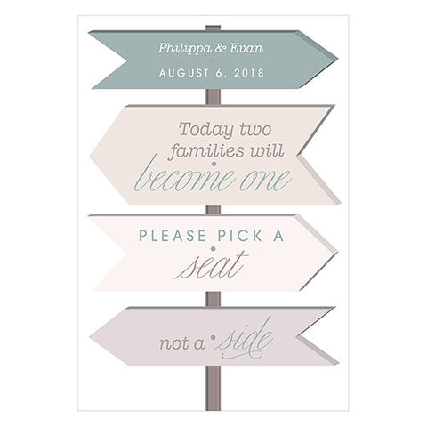 Wanderlust Pick A Seat Directional Poster Sign Ivory