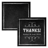 Square Favor Tag with Chalkboard Print Design Lavender