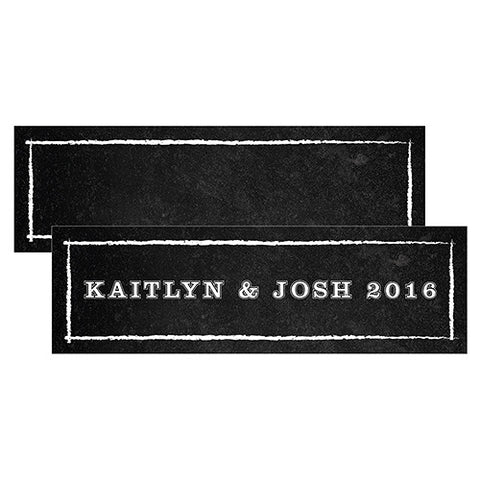 Small Rectangular Tag with Chalkboard Print Design Lavender