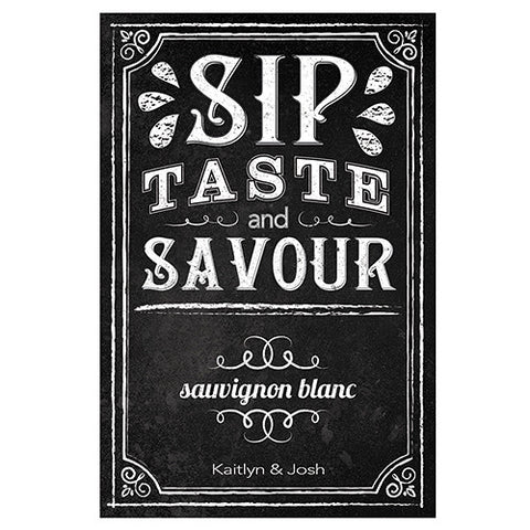 Wine Label with Chalkboard Print Design Lavender