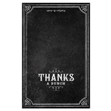 Thank You Card with Fold with Chalkboard Print Design Lavender