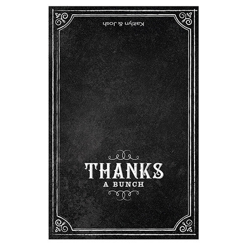 Thank You Card with Fold with Chalkboard Print Design Lavender