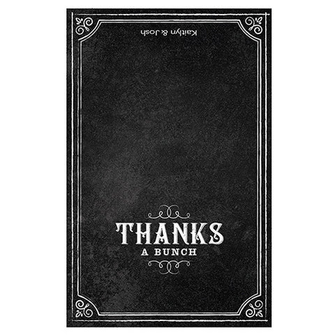 Thank You Card with Fold with Chalkboard Print Design Lavender