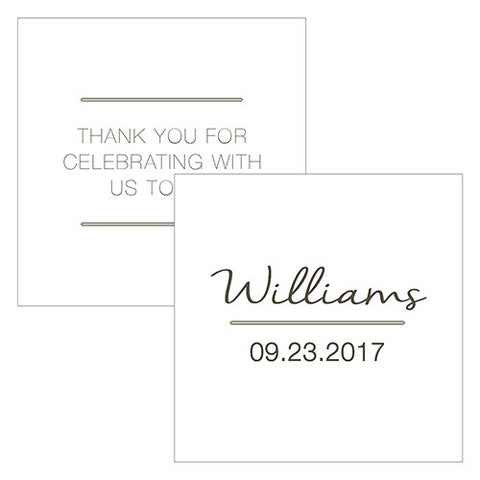 City Style Square Favor Tag Charcoal