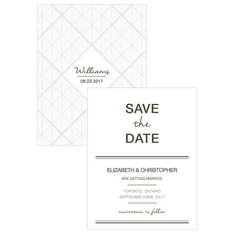 City Style Save The Date Card Charcoal