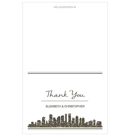City Style Thank You Card With Fold Charcoal