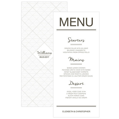 City Style Menu Card Charcoal