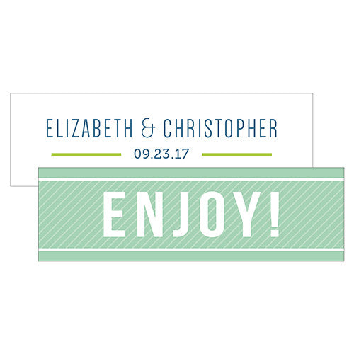 Smart Type Small Rectangular Favor Tag Daiquiri Green
