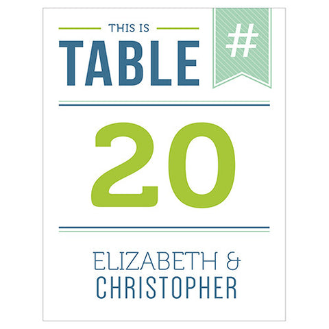 Smart Type Table Numbers Numbers 1-12 Daiquiri Green