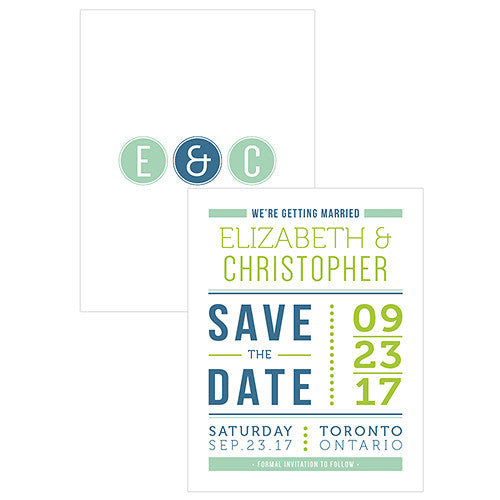 Smart Type Save The Date Card Daiquiri Green
