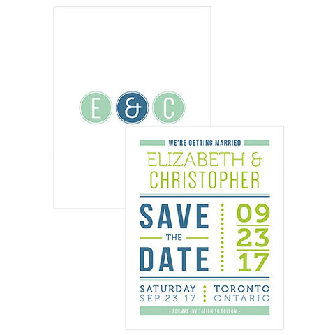 Smart Type Save The Date Card Daiquiri Green