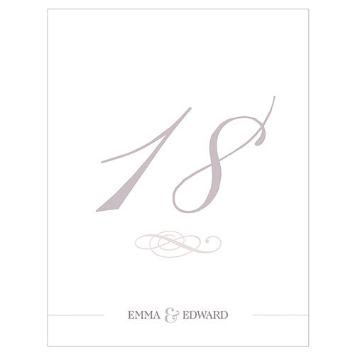Classic Script Table Numbers Numbers 1-12
