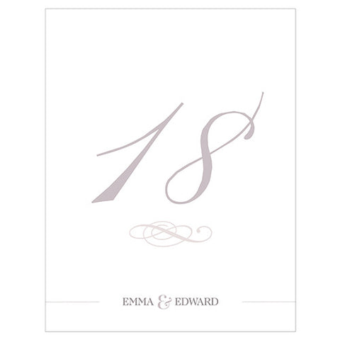 Classic Script Table Numbers Numbers 1-12