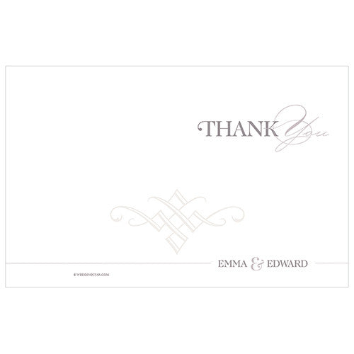 Classic Script Thank You Card With Fold